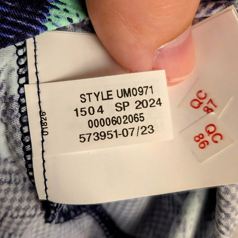 Under Armour‎ Iso-Chill Golf Polo Shirt Mens Small Blue Botanical Print